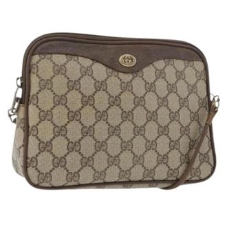 Gucci Pre-owned Cross Body Bags, female, Beige, Size: ONE SIZE Pre-owned Vintage GG Canvas Shoulder Bag