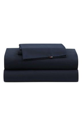 Tommy Hilfiger Performance Cooling Cotton Sheet Set in Dark Blue at Nordstrom, Size Twin X-Long
