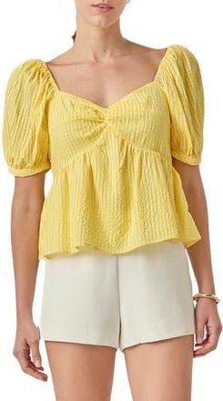English Factory Puff Sleeve Top in Yellow at Nordstrom Rack, Size X-Small