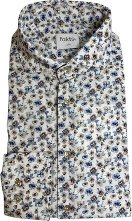Fakts 6459 Slim Fit Casual Shirt - Heren - Casual Overhemden - Veelkleurig - XL - Leer - Overhemden