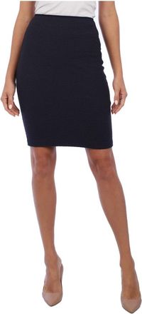 Emporio Armani Klassieke kokerrok - Dames - Korte rokken - Blauw - XL - Katoen - Rokken