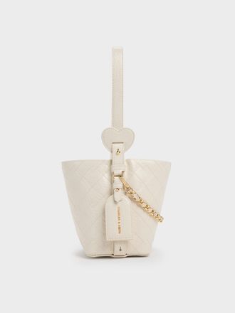 Charles & Keith Duo Quilted Chain Bucket Bag