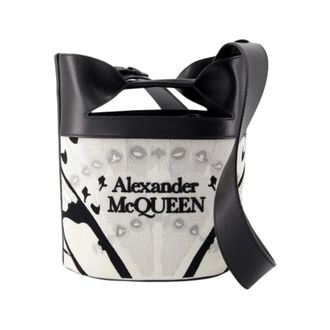 Alexander McQueen Bucket Bow Schoudertas - Dames - Tassen - Wit - Maat: ONE Size Leer