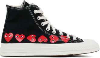 Comme Des Gar&ccedil;ons Zwarte Hart High Top Sneakers - Dames - Sneakers - Zwart - 41 1/2 EU - Katoen - Schoenen