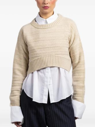 JEJIA crop sweater - women - Wool/Viscose/Polyamide/Cashmere - 42 - Neutrals