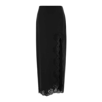 Valentino Garavani Rokken, Dames, Zwart, S, Satijn, Lace Crepe Sati Rok