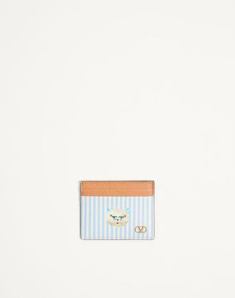 Valentino Garavani Valentino Garavani Vlogo Signature Wallet in Grainy Calfskin with Le Chat de la Maison print