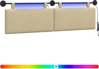 vidaXL Cabecero Colgante Verde Claro Gris Tela De Pana Vidaxl
