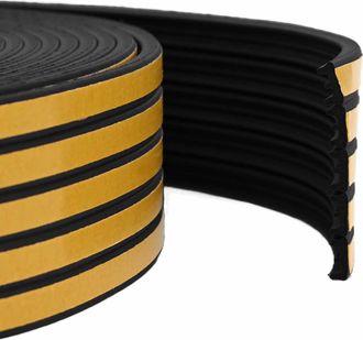 vidaXL Sello De Ventana Autoadhesivo Negro 15 X 8 Mm 100 M Espuma Epdm Vidaxl