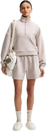 Nike 24.7 ImpossiblySoft Dri-FIT Oversized 1/2-Zip Top - Dames - Sport - Beige - Maat: L Katoen
