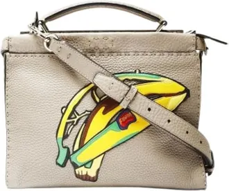 Fendi Pre-owned Mini Bags, female, Gray, Size: ONE SIZE Pre-owned Peekaboo Mini Shoulder Bag