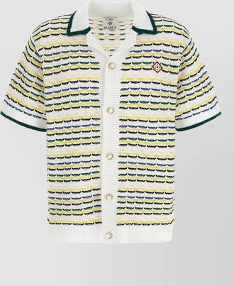 Casablanca cotton tuck stitch short sleeve shirt