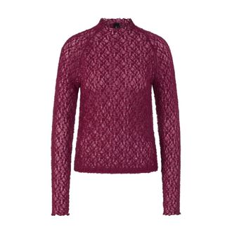 Marc Cain Long Sleeve Lace Top - Dames - Longsleeves - Bruin - XS - Tops