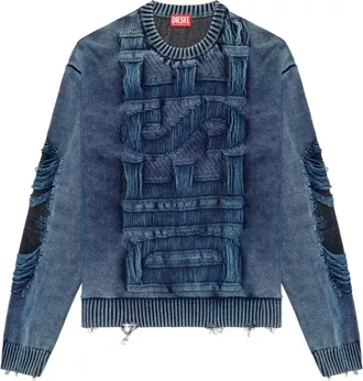 Diesel faded effect knitted jumper - men - Organic Cotton - L - Blue