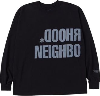Neighborhood T-shirt a maniche lunghe con logo - Nero