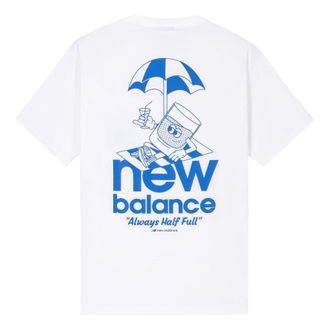 New Balance Essentials Always Half Full Cotton Jersey T-Shirt Asia Sizing White Multi MT31562-WM