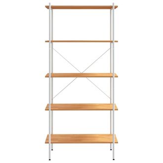 Berkfield Home Sturdy 5-Tier Shelving Unit White & Oak 80x40x163 cm | Size: 80 x 40 x 163 cm