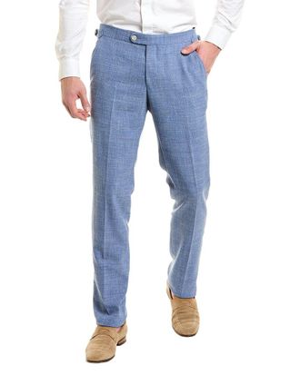 Richard James Flat Front Wool & Linen-Blend Trouser