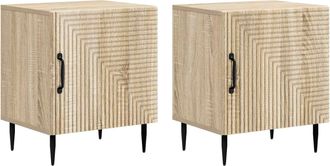 vidaXL Armario De Noche 2 Uds. Roble Sonoma 43 X 34,5 X 50 Cm Vidaxl