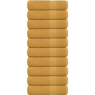 vidaXL Asciugamani Doccia 10 pz Oro 70x140 cm 360 g/m&sup2; 100% Cotone - Vidaxl
