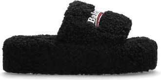 Balenciaga Slippers met logo - Dames - Sandalen - Zwart - 36 EU - Leer - Schoenen