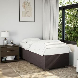 vidaXL Vidaxl - Estructura De Cama Sin Colch&oacute;n Tela Marr&oacute;n Oscuro 100x200 Cm