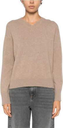 Max Mara Jersey Tostado Cuello Pico - Knitwear - Mujer - Beige - M