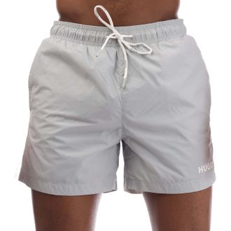 HUGO BOSS Hugo Heren Haiti Contrast Logo Trekkoord Zwemshort (Grijs)