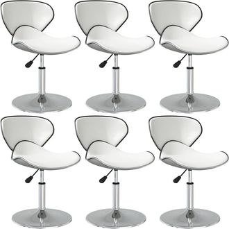 vidaXL Vidaxl - Sillas De Comedor 6 Unidades Cuero Sint&eacute;tico Blanco