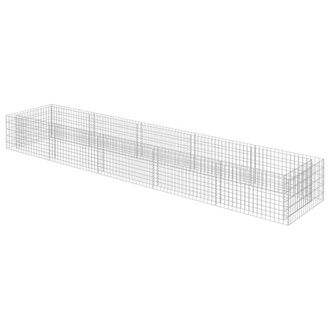 Berkfield Home Gabion Raised Bed Galvanised Steel 450x90x50 cm in Silver | Size: 450 x 90 x 50 cm