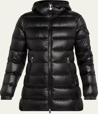 Moncler Glements Hooded Mid-Length Down Jacket