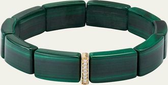 Sydney Evan 14K Gold & Diamond Single Row Spacer on Malachite Bracelet