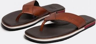 Oliver Sweeney Mens Oliver Sweeney Saltash Leather Mens Flip Flops - Brown - Size: 11