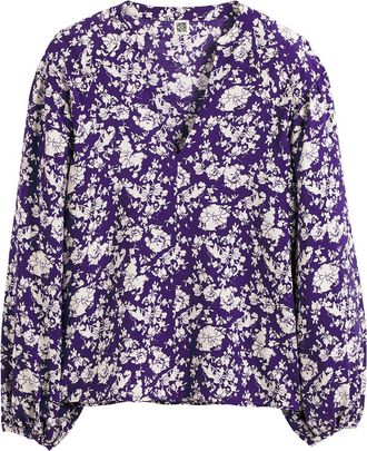 La Redoute Collections Losse blouse met V-hals, lange mouwen