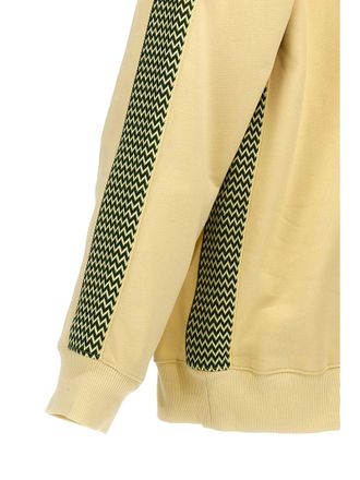 Lanvin Logo-Embroidered Curb-Trim Sweatshirt - Yellow