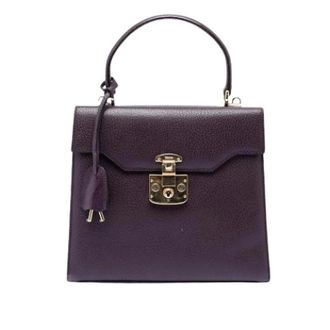 Gucci Pre-owned Handbags, female, Purple, Size: ONE SIZE Pre-owned Lady Lock Satchel