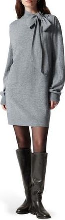 & Other Stories Bow Detail Merino Wool Sweater Dress in Grey Medium Dusty at Nordstrom Rack, Size Large
