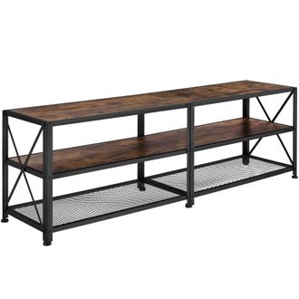TecTake Mueble bajo para televisor, madera industrial oscura, r&uacute;stica