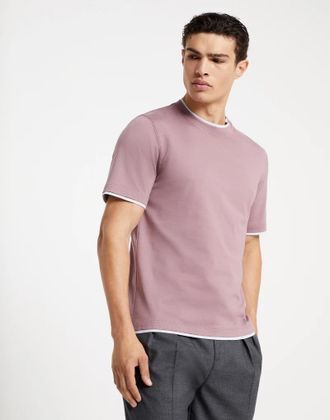 Brunello Cucinelli Bicolor Cotton Mens T-Shirt