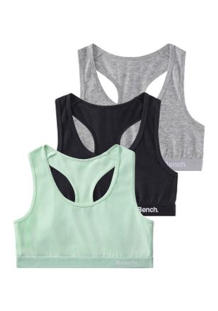Bench Bustier BENCH., Damen, Gr. 134/140, N-Gr, schwarz (mint, schwarz, grau, meliert), Jersey, Obermaterial: 92% Baumwolle, 8% Elasthan, Basic, k&ouml;rpernah, 