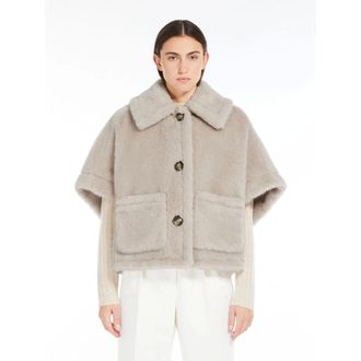 Max Mara Tebe Cape - Dames - Jassen - Beige - Maat: S/M Zijde