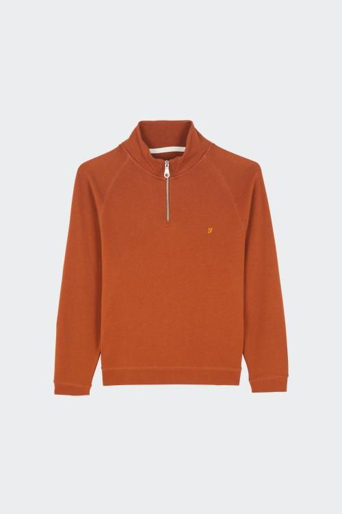 Farah Jim 1/4 Zip Maillot De Survetement Homme - 100% Coton Bio Slim Fit