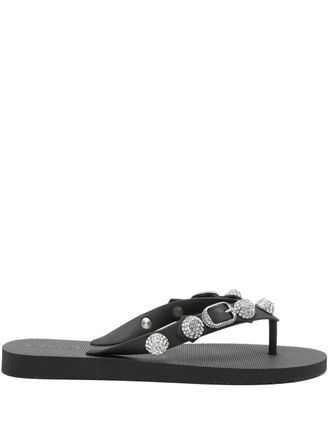 Balenciaga Infradito Cagole con strass - Nero