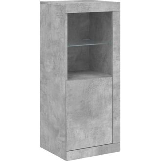 vidaXL Aparador con luces led gris hormigón 41x37x100 cm Vidaxl
