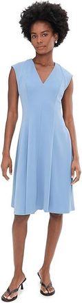 Calvin Klein Cap Sleeve Scuba Crepe V-Neck Aline Womens Dress Bayou : 10, Polyester/Spandex
