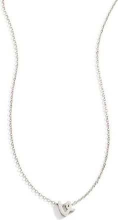 Mint & Lily Tiny Script Initial Necklace in Letter V at Nordstrom