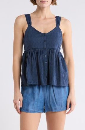 Melrose and Market Clip Dot Button-Up Tank in Navy Dipper at Nordstrom Rack, Size Xx-Small