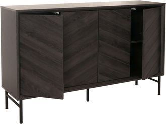 Hhg [nunca Usado] Aparador Hhg-388, Armario C&oacute;moda Aparador Alto, 94x151x40cm, Gris Oscuro