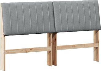 vidaXL Upholstered Headboard Light Grey 160 cm Solid Pine Wood vidaXL