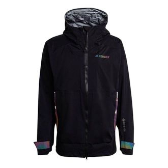 adidas Solid Color Logo Tee Stripe Casual Hooded Jacket Black GM4817